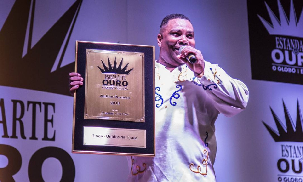 Melhor puxador foi Tinga, que em 2018 defendeu o samba da Unidos da Tijuca Foto: Hermes de Paula / Agência O Globo