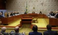 Ministros do STF durante o julgamento do habeas corpus do ex-presidente Lula Foto: ANTONIO CRUZ / AFP