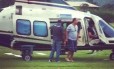 Sérgio Cabral e família chegam a Mangaratiba de helicóptero Foto: Reprodução