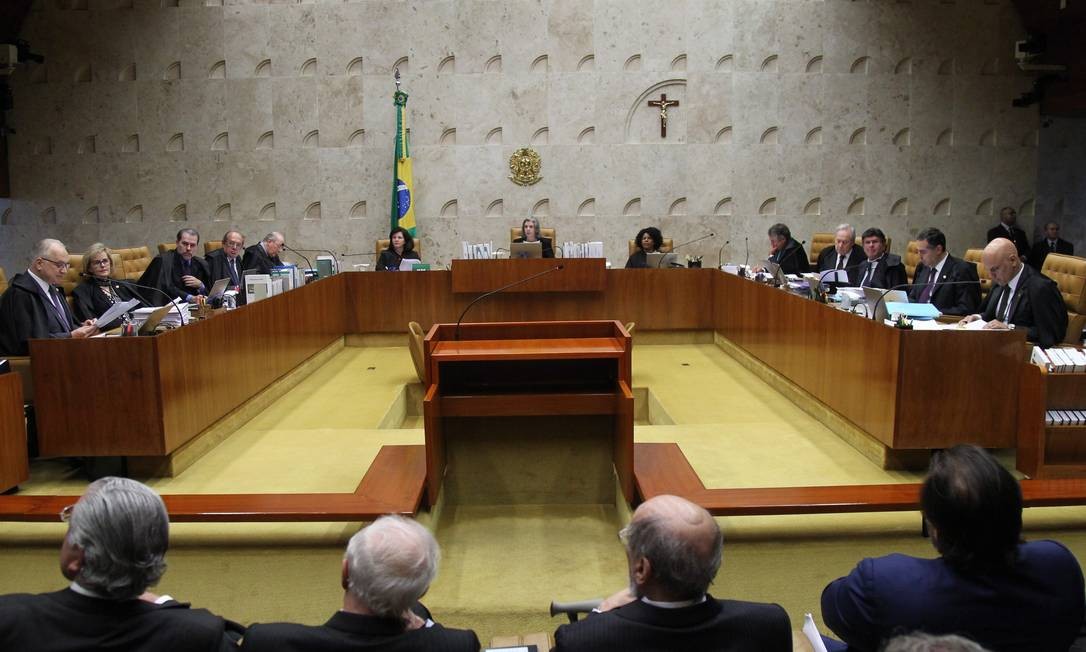 O STF durante julgamento do habeas corpus de Lula, que foi negado pela Corte Ailton de Freitas / Agência O Globo