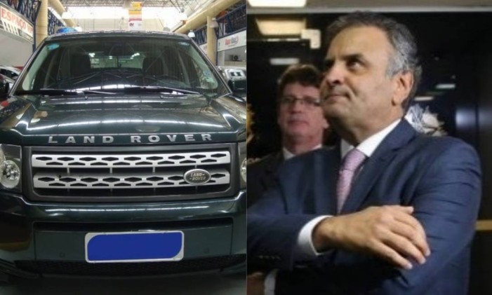 Aécio também é dono de um carro da marca Land Rover Foto: Montagem O Globo