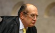 O ministro Gilmar Mendes, durante sess?o do Supremo Foto: A?lton de Freitas/Ag?ncia O Globo/18-04-2018
