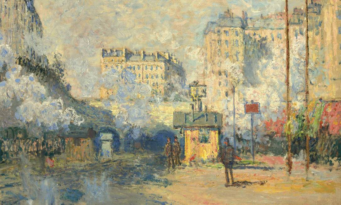 Exterieurde la gare Saint-Lazare (effet de soleil), óleo de Claude Monet, de 1877 Foto: Reprodução