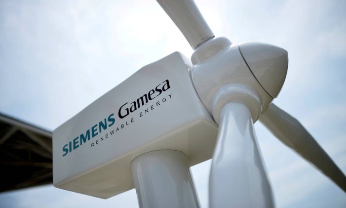 Modelo de turbina de vento da Siemens Gamesa Foto: Vincent West / Reuters