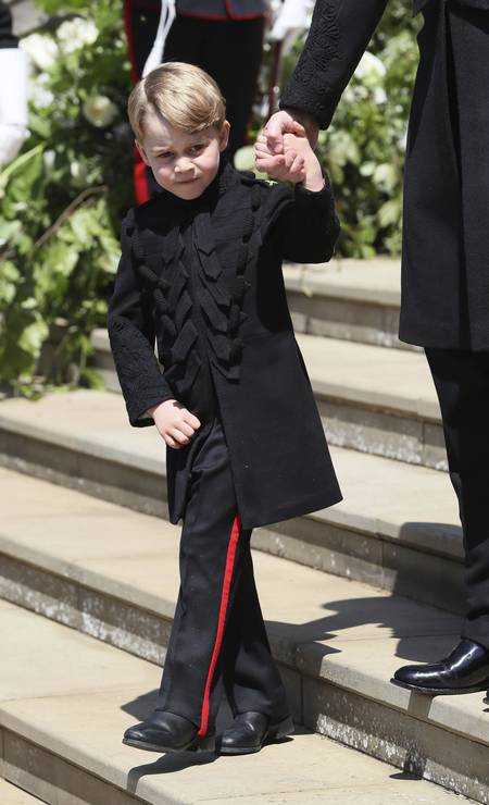 Primogênito de William e Kate Middleton, príncipe George foi mais uma das estrelas do casamento de Harry e Meghan Markle Foto: Brian Lawless / AP
