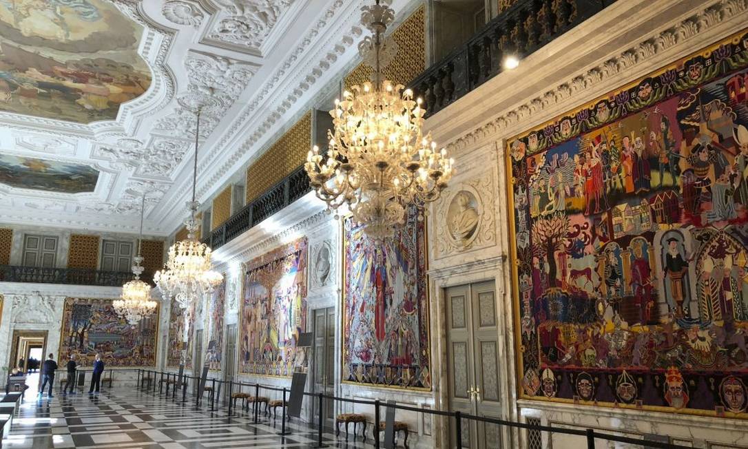 Tapeçaria. Peças no Great Hall do Palácio de Christiansborg: um pouco da história da Dinamarca Foto: fotos de Claudia Sarmento