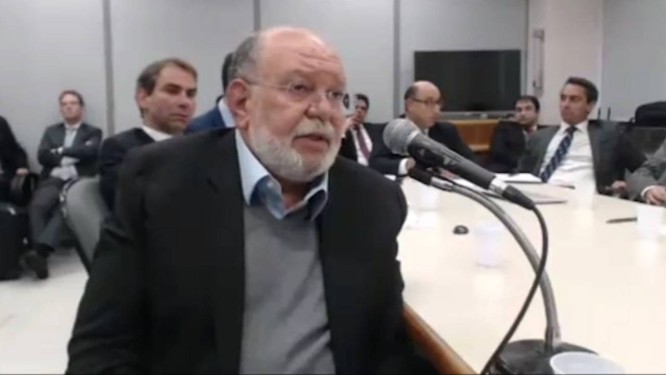 O ex-presidente da OAS Leo Pinheiro, em depoimento Foto: ReproduÃ§Ã£o / TV Globo