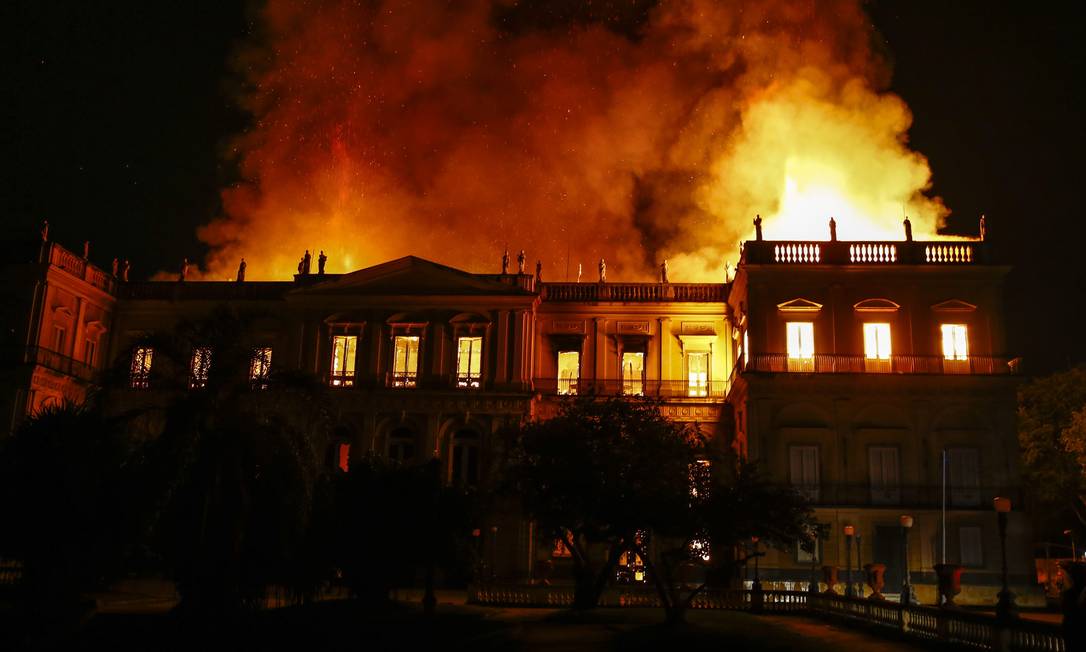 Em 02 de setembro de 2018, Museu Nacional é consumido pelas chamas; fundado em 1818, era o museu mais antigo do Brasil Foto: Uanderson Fernandes / Agência O Globo
