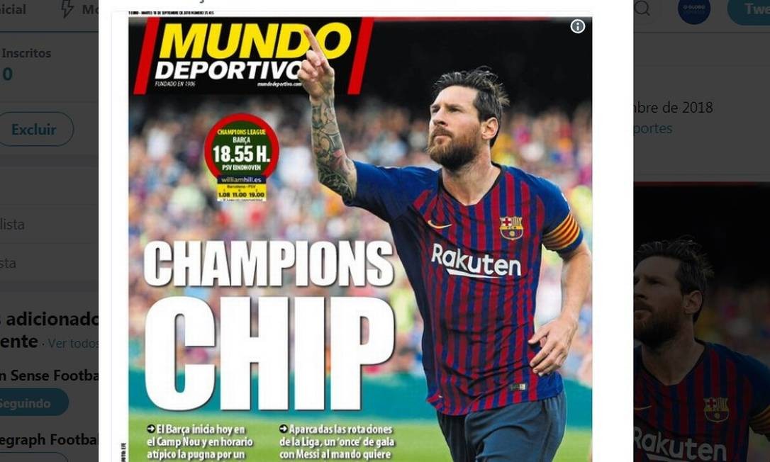 'Champions Chip', destaca jornal espanhol sobre estreia do Barcelona Jornal O Globo