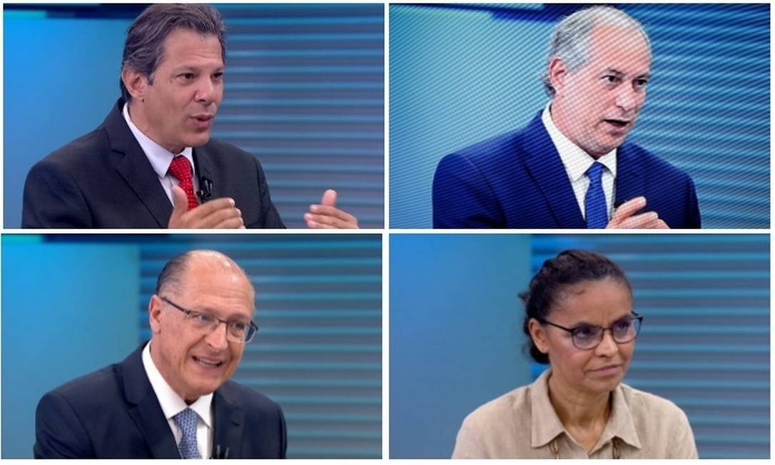 Os candidatos Fernando Haddad (PT), Ciro Gomes (PDT), Geraldo Alckmin (PSDB) e Marina Silva (Rede) Foto: Arquivo O GLOBO