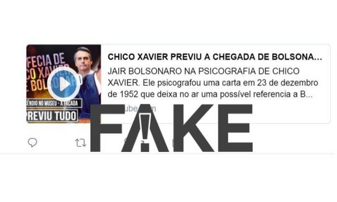 É #FAKE que Chico Xavier previu a chegada do candidato 