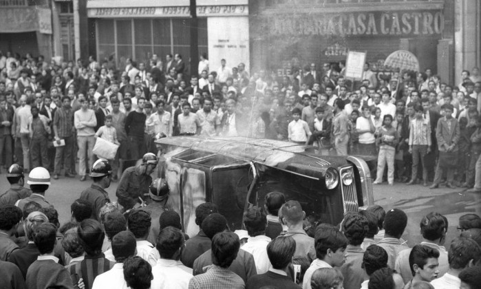Batalha da Maria AntÃ´nia, em 1968 Foto: Arquivo / AgÃªncia O Globo