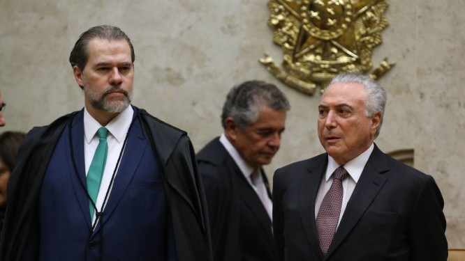 Os presidentes do STF, Dias Toffoli, e da República, Michel Temer Foto: Ailton Freitas/Agência O Globo