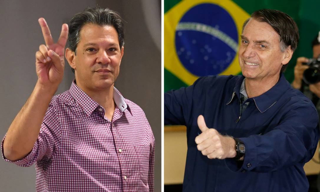 Fernando Haddad e Jair Bolsonaro Foto: AFP e Pablo Jacob