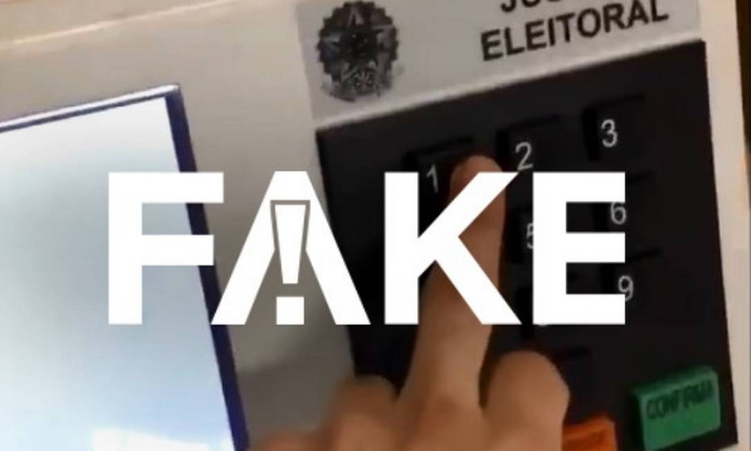 É #FAKE vídeo em que eleitor digita 1 e a aparece nome de Haddad Foto: Reprodução
