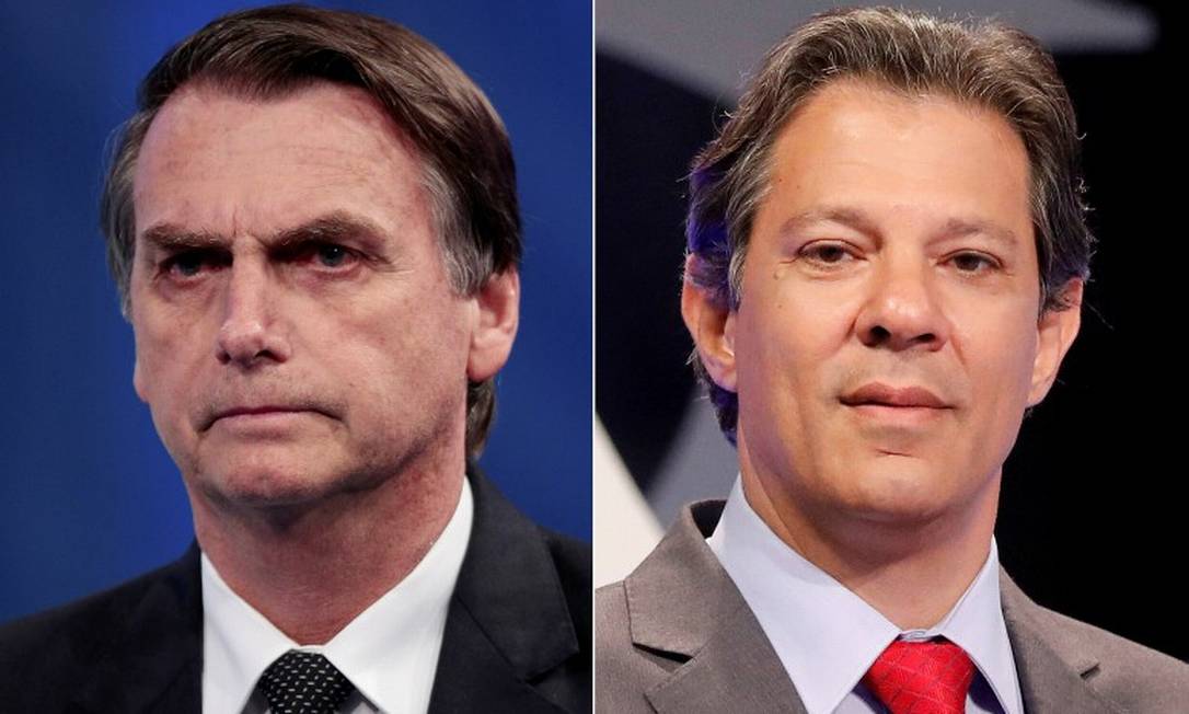 Bolsonaro e Haddad irão para o segundo turno Foto: Reuters Photographer / REUTERS