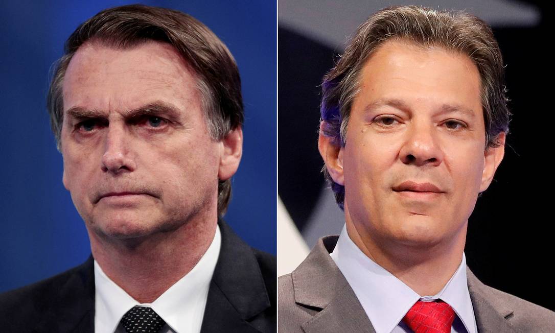 Jair Bolsonaro e Fernando Haddad vão disputar o segundo turno Foto: Paulo Whitaker/Nacho Doce/File Photos / REUTERS