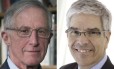 Os americanos William D. Nordhaus (à esquerda) e Paul Romer venceram o Prêmio Nobem de Economia 2018 