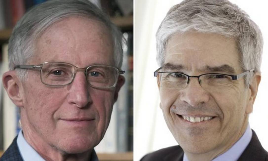 Os americanos William D. Nordhaus (à esquerda) e Paul Romer venceram o Prêmio Nobem de Economia 2018 Foto: Reuters
