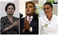 A ex-predidente Dilma Rousseff, o senador Aécio Neves e a ex-ministra Marina Silva