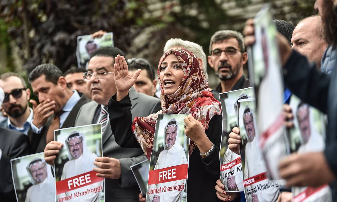 Prêmio Nobel da Paz, Tawakkol Karman, pede por esclarecimento sobre caso de Jamal Khashoggi, desaparecido em consulado da Arábia Saudita em Istambul Foto: OZAN KOSE / AFP