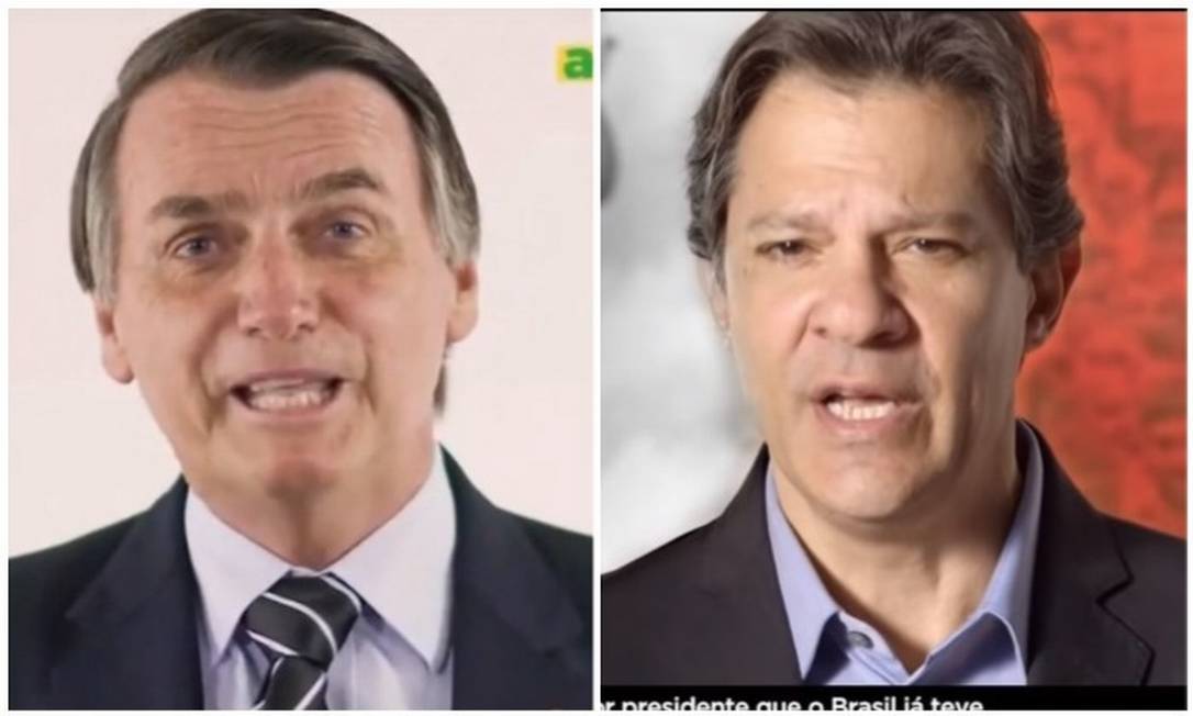 Imagens do programa de TV de Bolsonaro e Haddad Foto: Reprodução