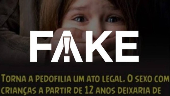 Postagem falsa que relaciona a candidatura de Haddad a projeto de legalizaÃ§Ã£o da pedofilia Foto: ReproduÃ§Ã£o