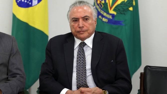 O presidente Michel Temer, durante cerimônia no Palácio do Planalto Foto: Givaldo Barbosa/Agência O Globo/09-10-2018