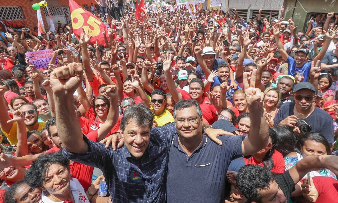 Fernando Haddad participa de ato em São Luís com o governador eleito do Maranhão, Flávio Dino (PCdoB) Foto: Ricardo Stuckert / Divulgação/PT