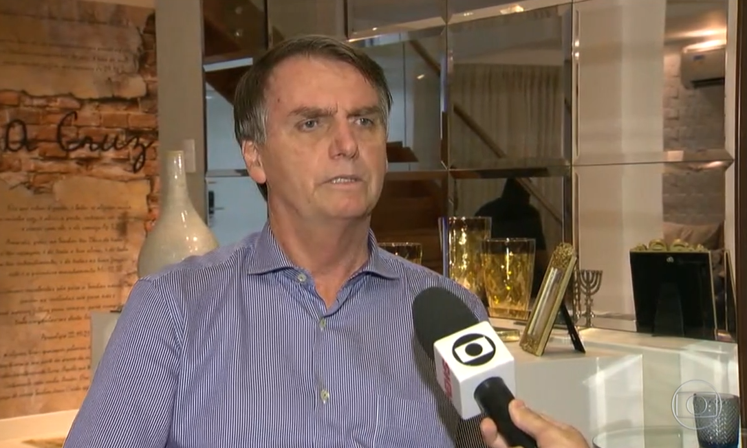 Jair Bolsonaro (PSL) em entrevista ao Jornal Nacional Foto: Reprodução/TV Globo