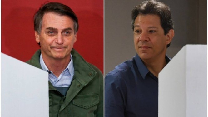 Os candidatos à Presidência Jair Bolsonaro (PSL) e Fernando Haddad (PT) Foto: Agência O GLOBO