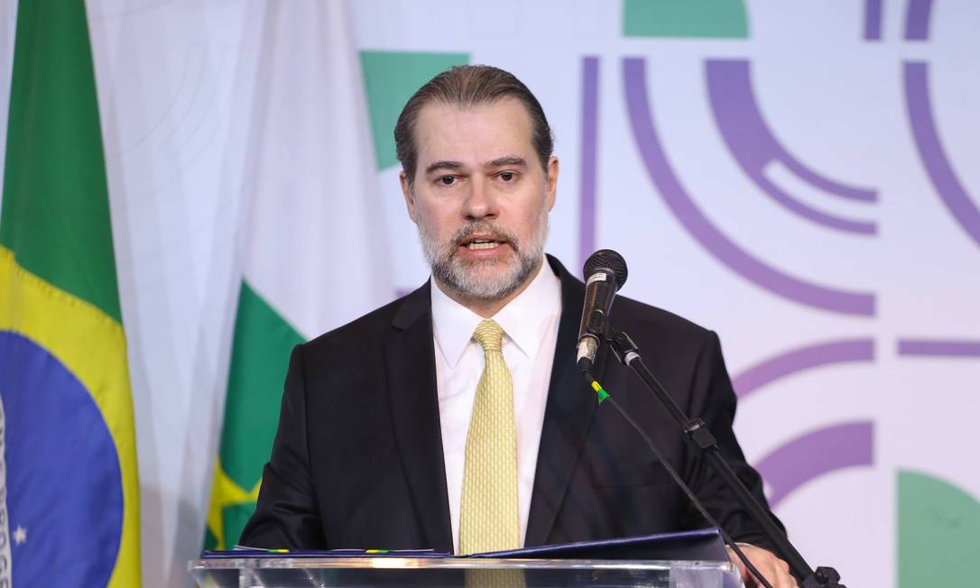 O presidente do STF, ministro Dias Toffoli, durante palestra Foto: Divulgação