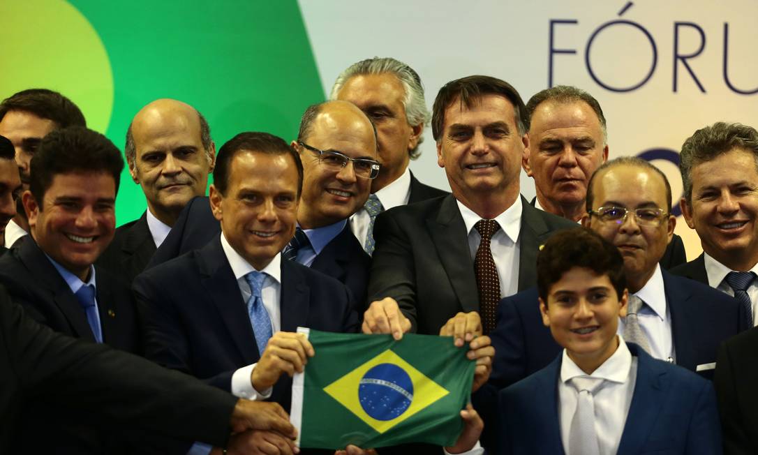 O presidente eleito Jair Bolsonaro encontra-se com governadores eleitos em Brasília Foto: Jorge William / Agência O Globo