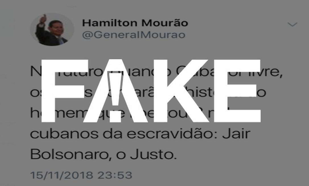Post atribuído ao general Mourão é #FAKE Foto: Reprodução