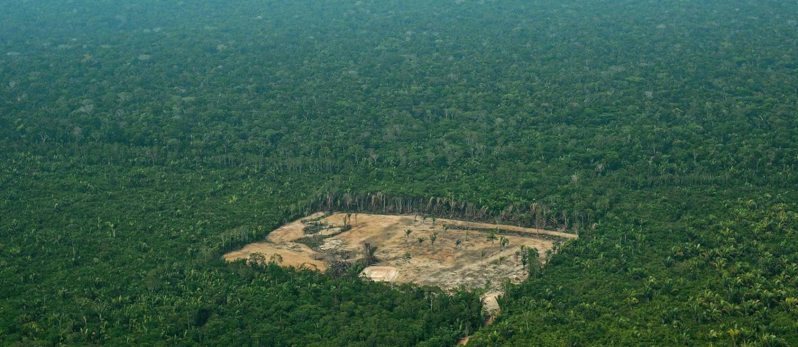 Área desmatada na Amazônia Ocidental: fiscalização no bioma aumentou, mas está condicionada a dinheiro de fundo que depende de recursos estrangeiros Foto: CARL DE SOUZA / AFP/22-9-2017