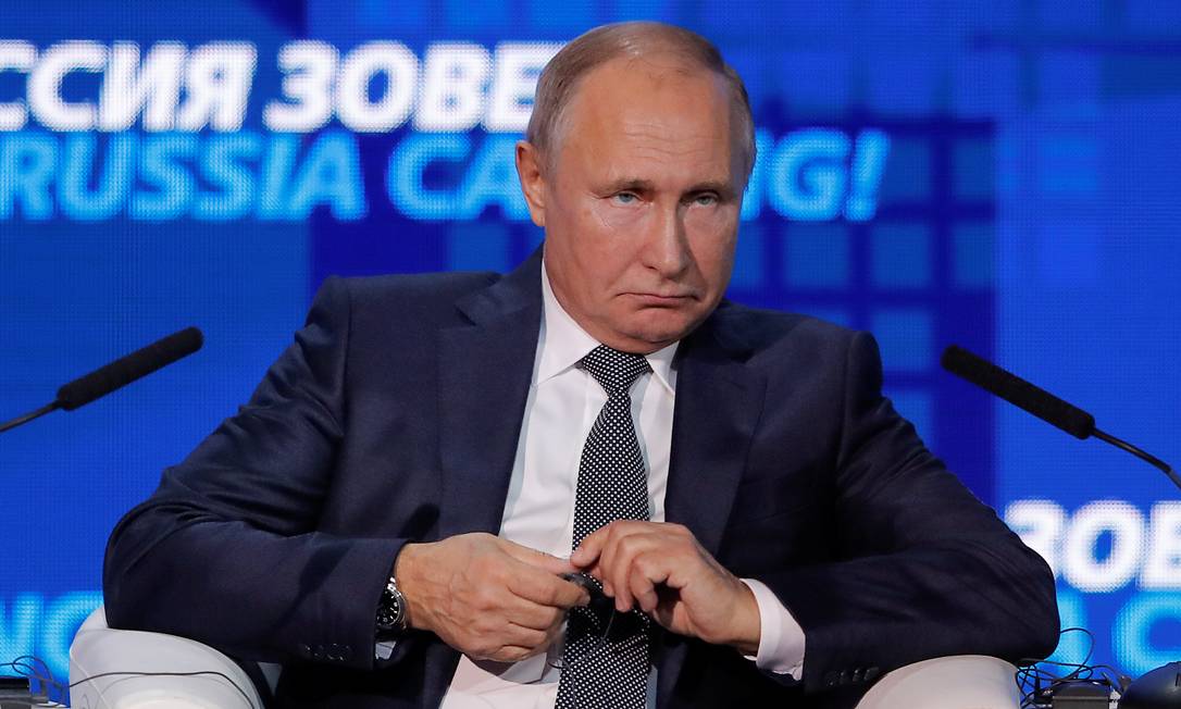 Presidente russo Vladimir Putin participa de fórum em Moscou Foto: MAXIM SHEMETOV / REUTERS