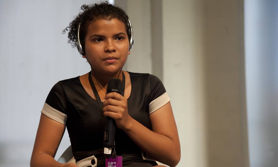 Estudante paraense Franciely Rodrigues durante o Wired Festival Foto: Agência O Globo