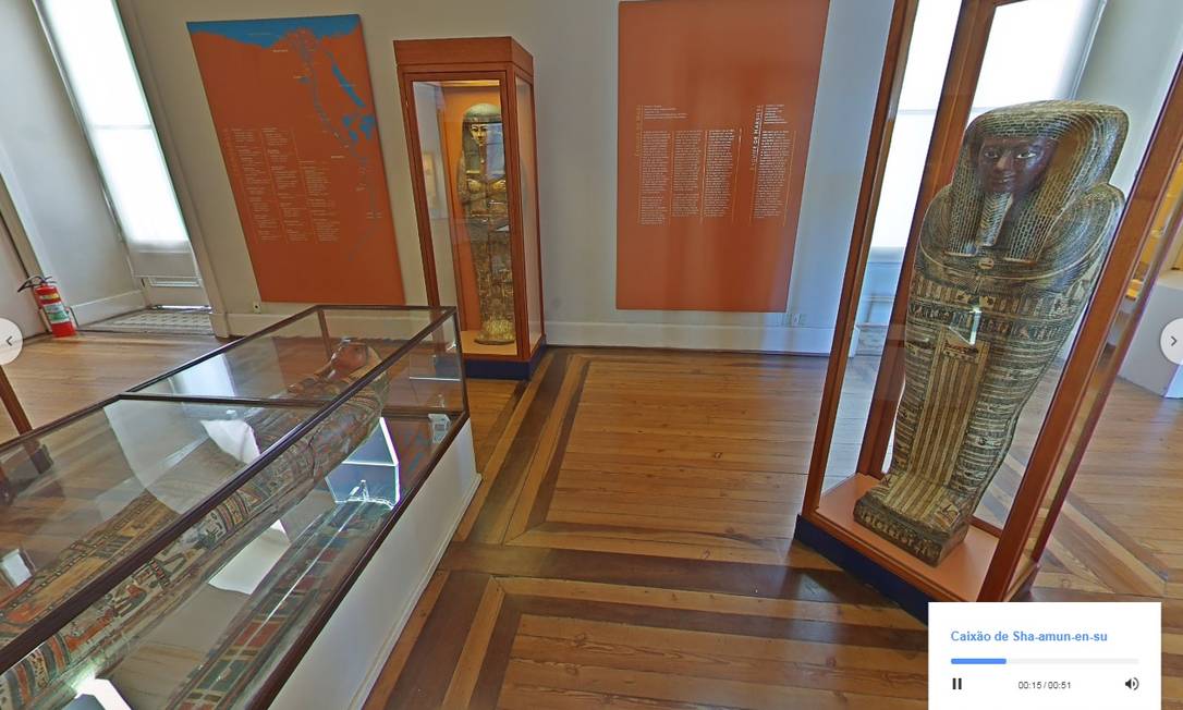 A rica coleção sobre o Egito antigo que o Museu Nacional possuía Foto: Google Arts & Culture