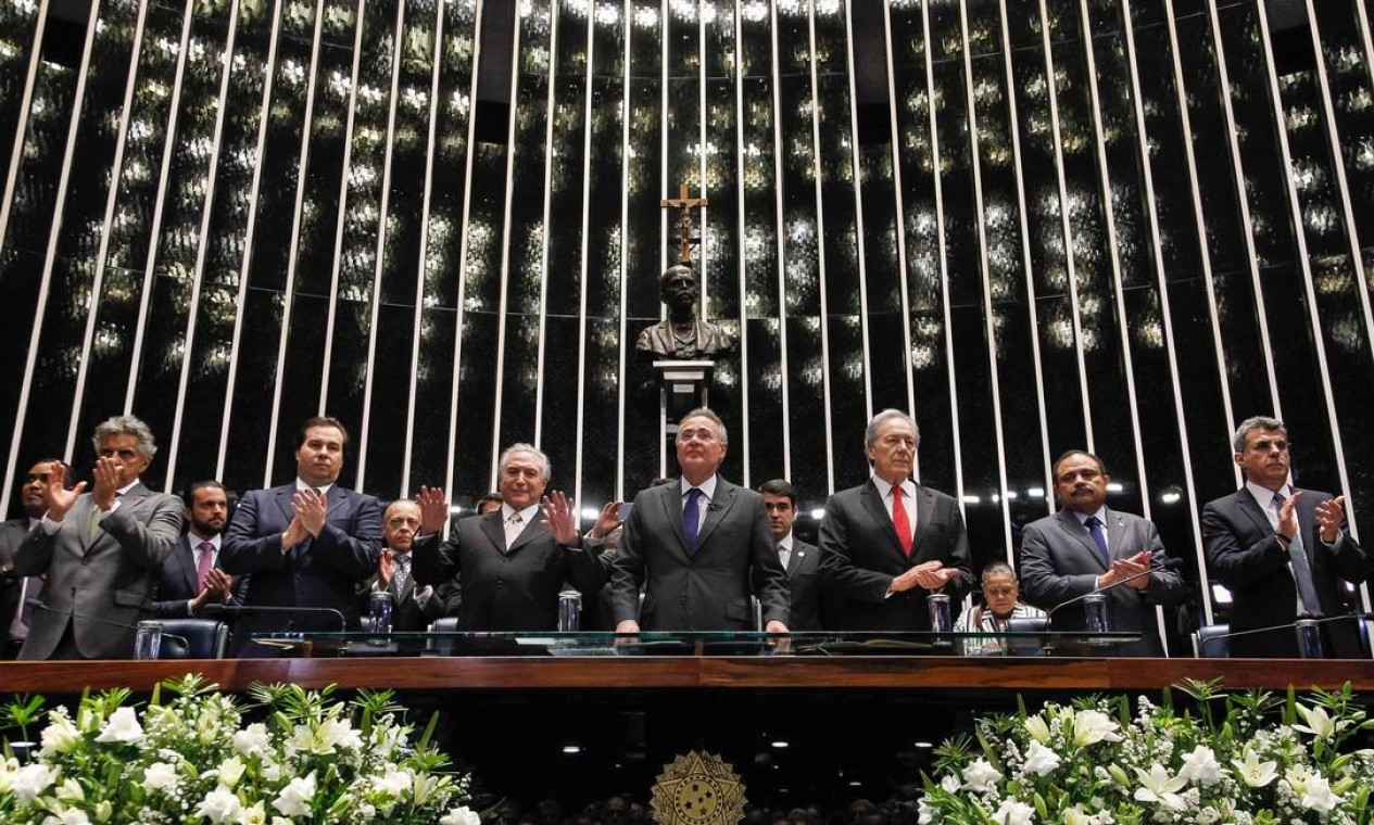 Após o impeachment de Dilma, Michel Temer toma posse na Presidência em cerimônia no Senado 31/08/2016 Foto: Beto Barata / Divulgação/ PR