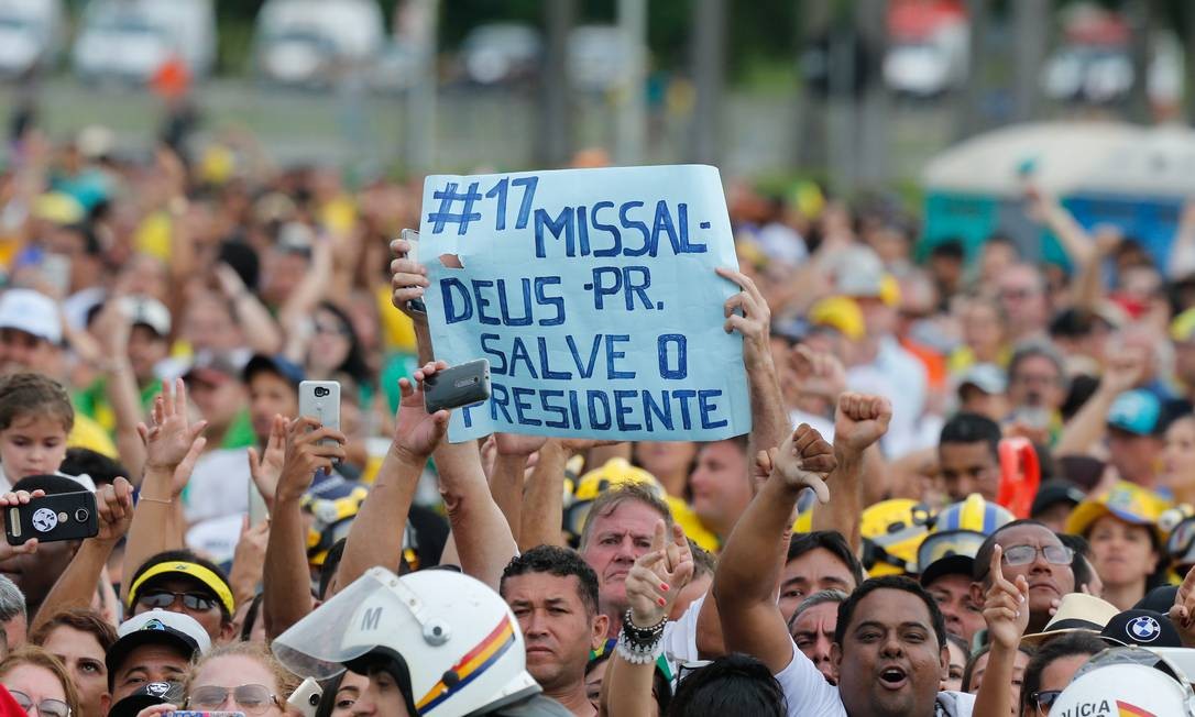 Apoiadores de Jair Bolsonaro durante sua posse Foto: Pablo Jacob / Agência O Globo