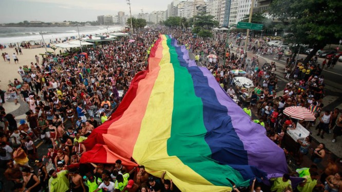 Parada do Orgulho LGBT em Copacabana em 2018 Foto: Brenno Carvalho / AgÃªncia O Globo