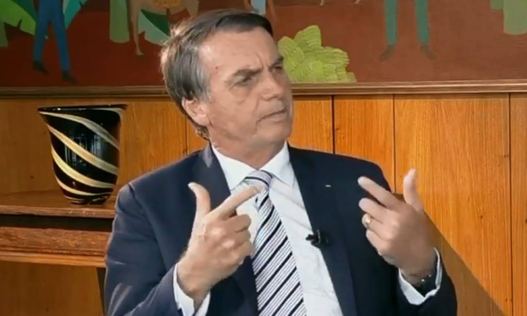 O presidente Jair Bolsonaro, durante entrevista Foto: Reprodução/SBT