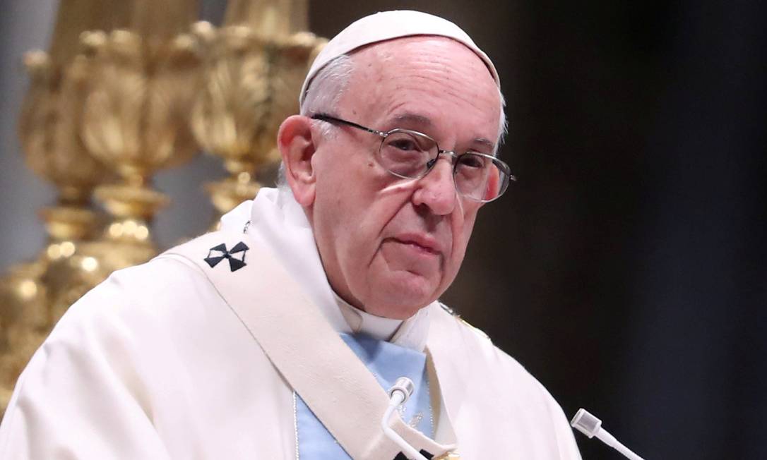 Papa Francisco durante cerimônia religiosa no Vaticano em 01 de janeiro de 2019 Foto: Tony Gentile / REUTERS