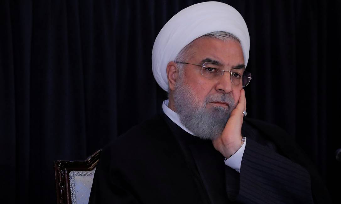 Presidente do Irã, Hassan Rouhani, durante entrevista coletiva às margens da Assembleia Geral da ONU em setembro de 2018 Foto: Brendan McDermid / REUTERS