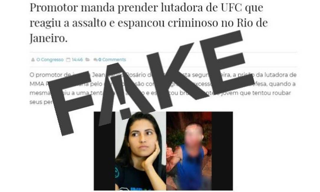&Eacute; #FAKE que promotor pediu pris&atilde;o de lutadora do UFC que reagiu a assalto no Rio