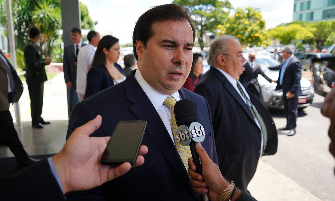 O presidente da Câmara, Rodrigo Maia, durante entrevista Foto: Pablo Valadares/Câmara dos Deputados/02-01-2019