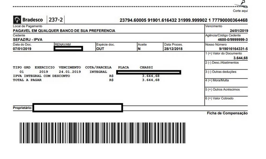 Veja como imprimir o boleto do IPVA pelos sites do Bradesco e do Detran