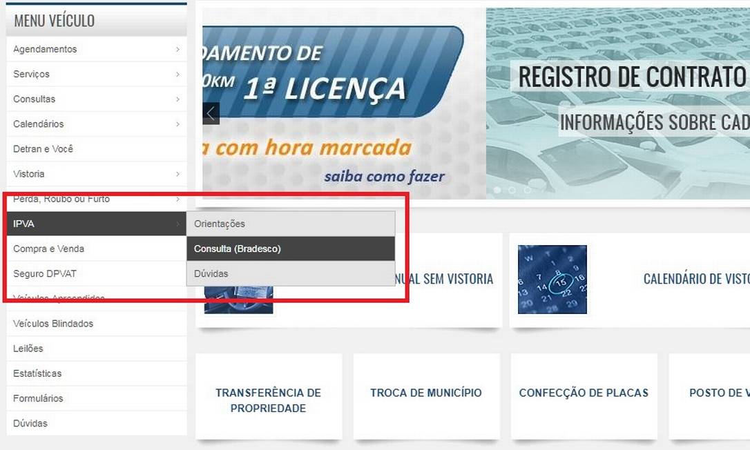 Veja como imprimir o boleto do IPVA pelos sites do Bradesco e do Detran