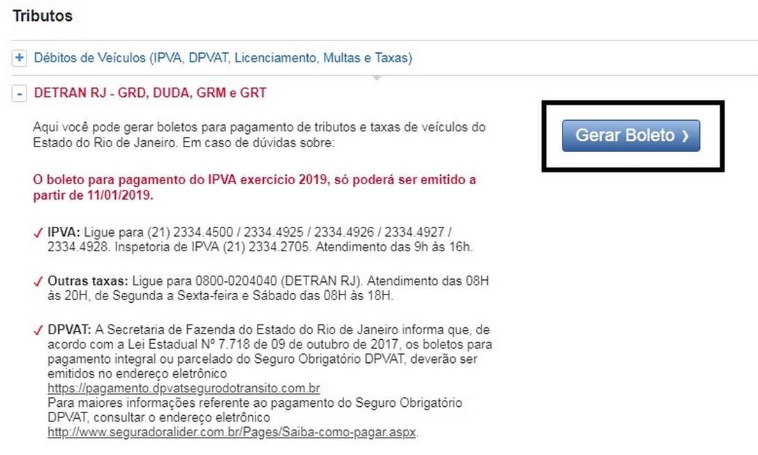 Saiba Como Imprimir A Guia Grt Que Inclui Taxas Do Detran Rj Para Licenciamento De Carro