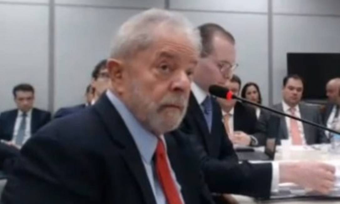Na foto, o ex-presidente Lula durante depoimento à Justiça Federal 14/11/2018 Foto: Reprodução/Justiça Federal do Paraná / Reprodução/Justiça Federal do Paraná
